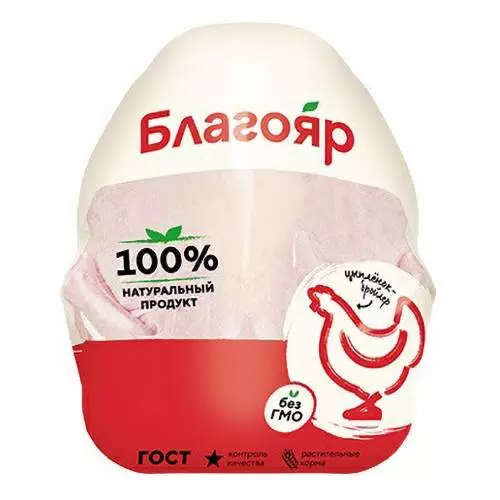 Куриная Тушка 1 сорт ц/б пакет, кг Благояр (10%), кг